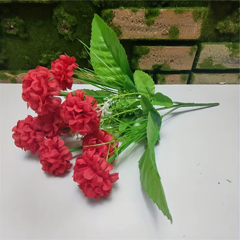 1pc 9 Fleurs Artificielles Pivoine Rose Grand Bouquet