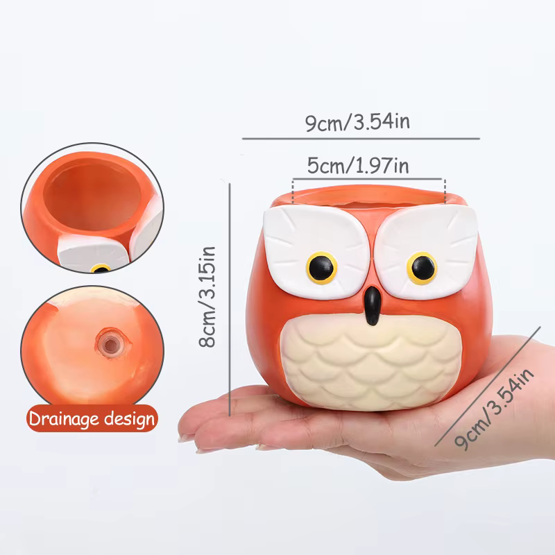 Adorable mini jardinière succulente en résine animale – Panda