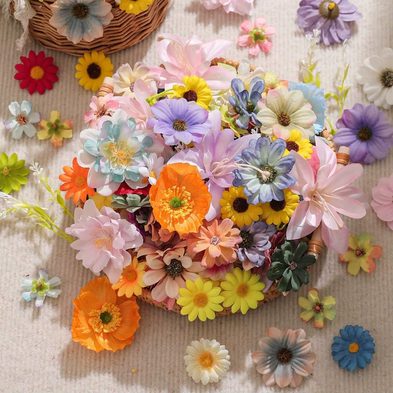 20/50 pièces de fleurs artificielles mélangées