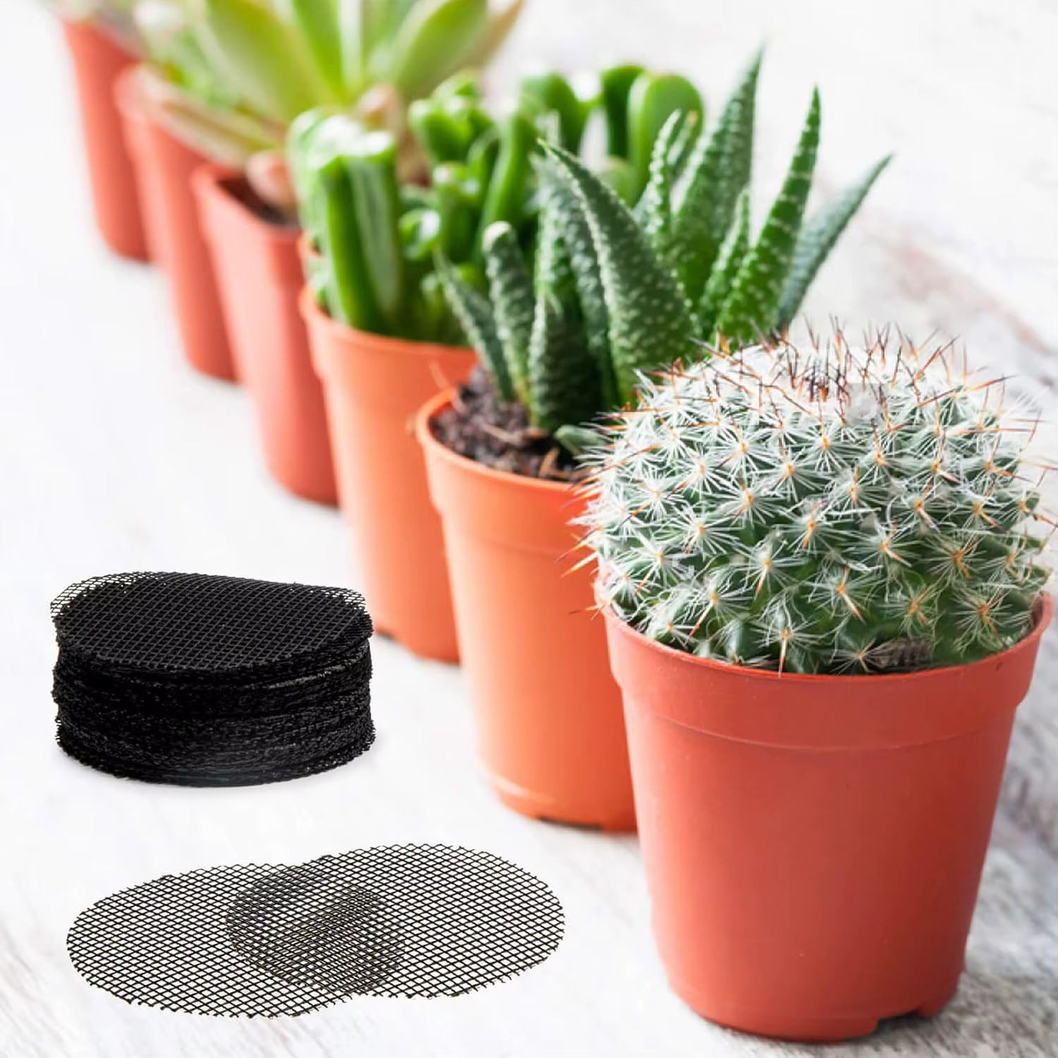 50/150 Pots de plantes trou maille Pad Pot de fleur