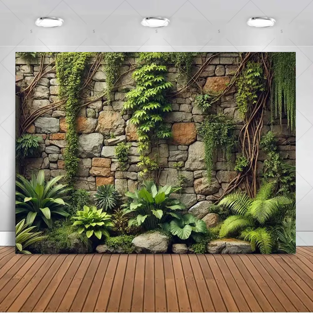 Plante tropicale herbe feuilles vertes photographie toile de fond Jungle feuille de palmier