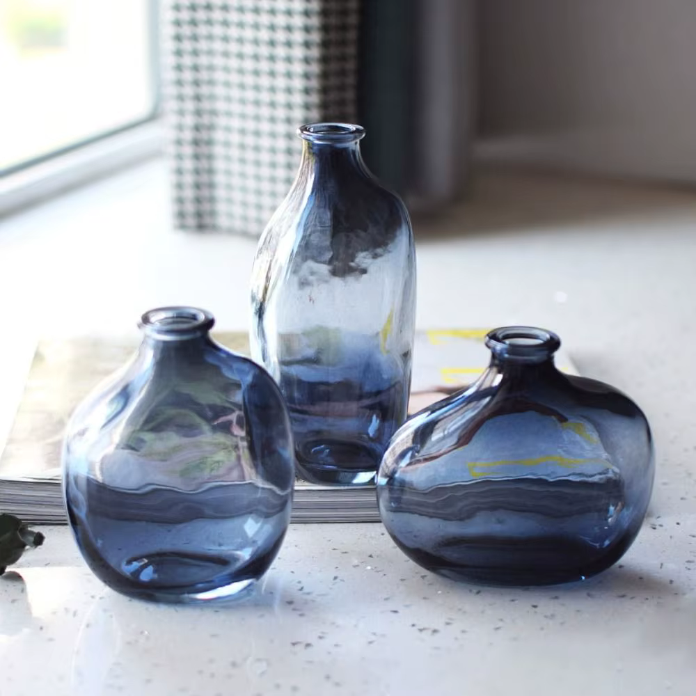Vase à fleurs rétro tendance en verre