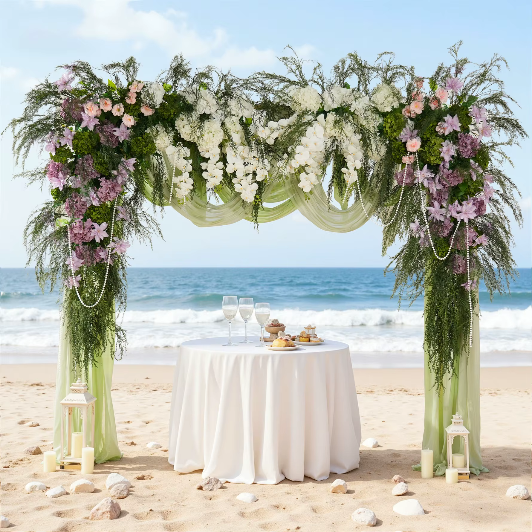 Angela fleur A9033 violet blanc hortensia coin Arrangement floral mariage décoration verdure artificielle rangée suspendue