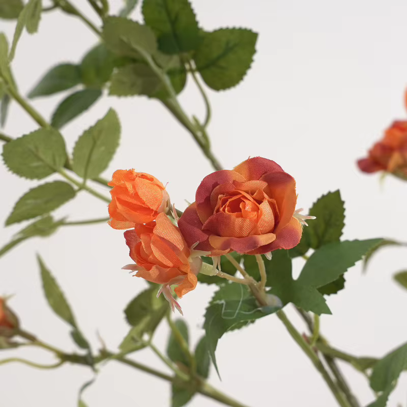 Bouquet de roses artificielles à branches longues