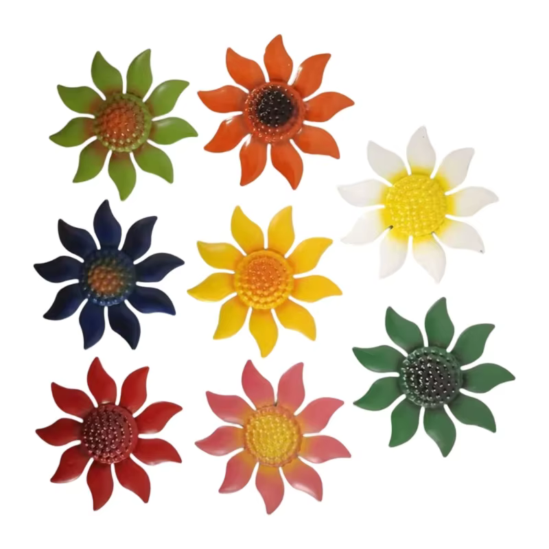 Ensemble 8 articles d'art fleurs en métal