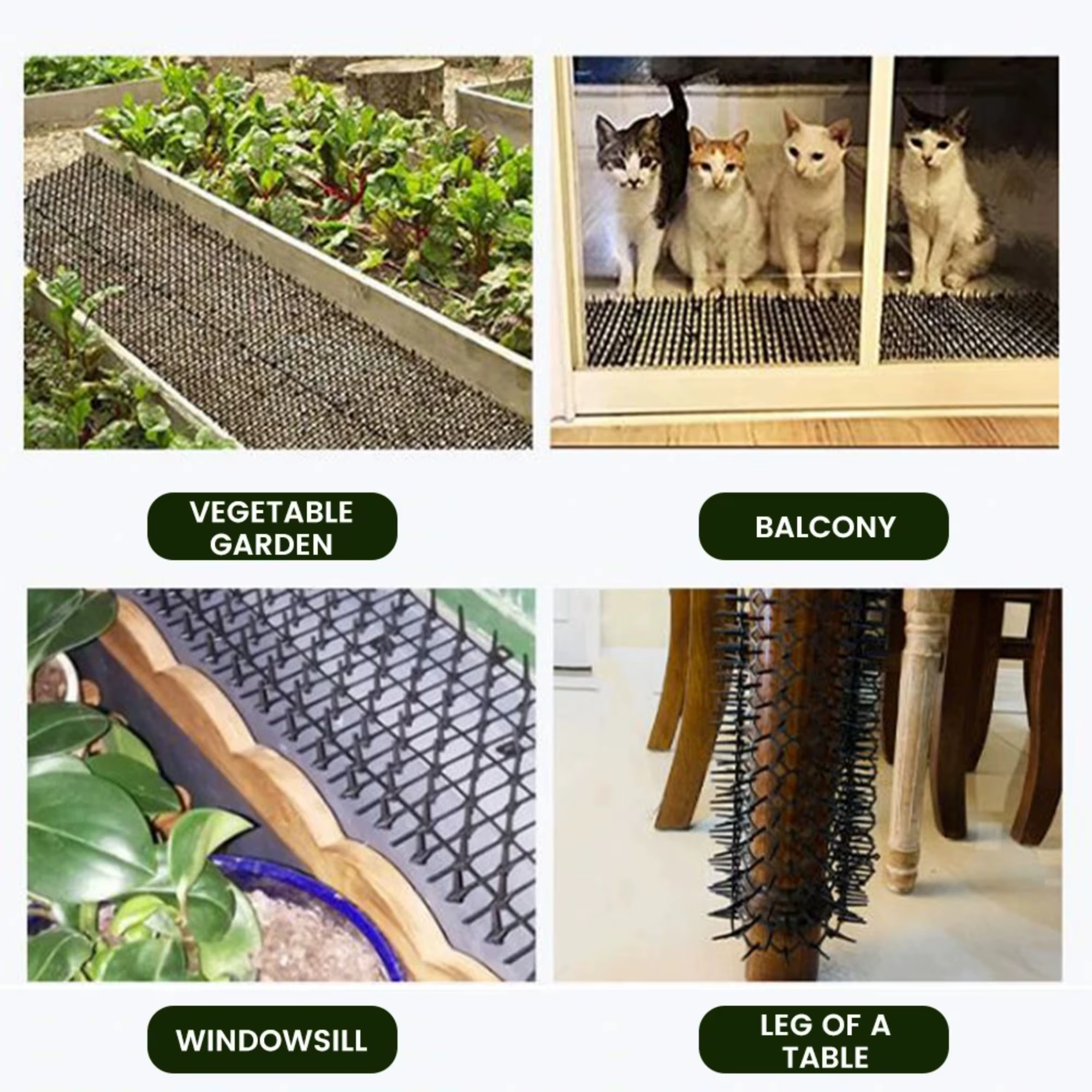 Tapis anti-chats avec pointes pour potager