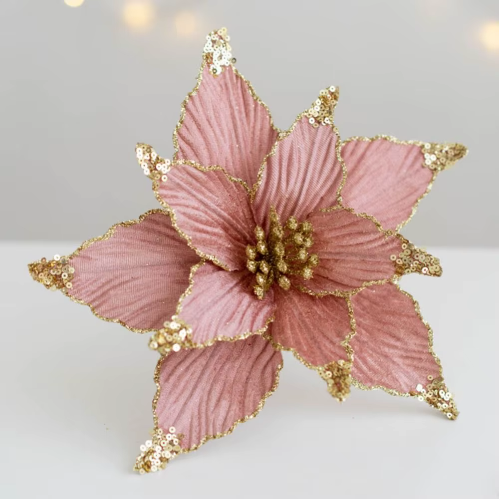 P fleurs de noël à paillettes de haute qualité