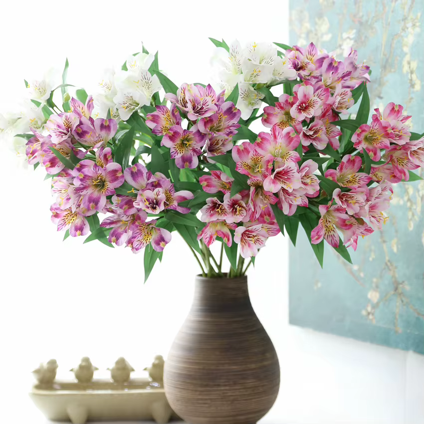 1 pièces 78 cm haute qualité artificielle péruvienne lys Alstroemeria fleurs en soie mariage décor à la maison cadeau F1407