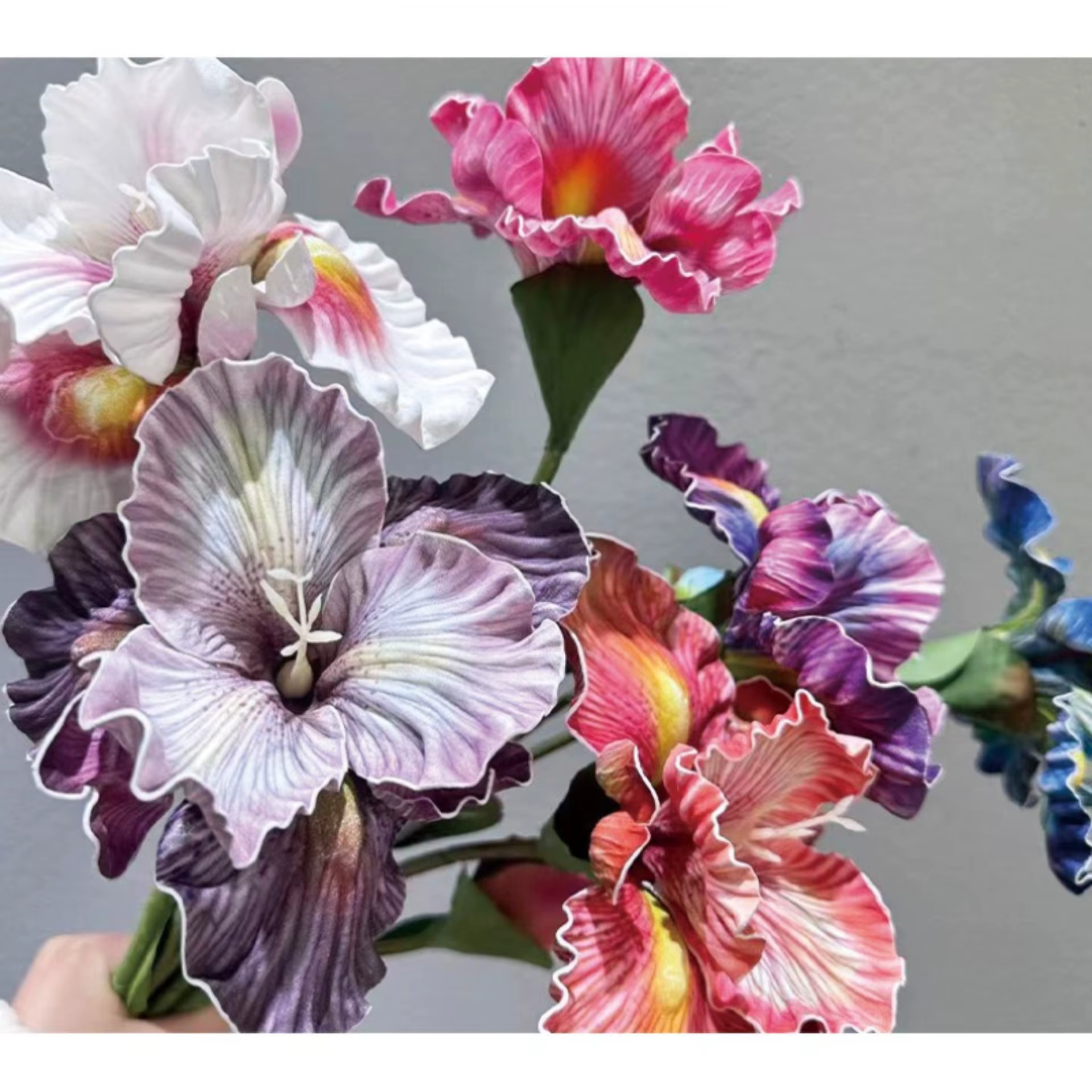 Fleurs artificielles d'iris 18 pouces