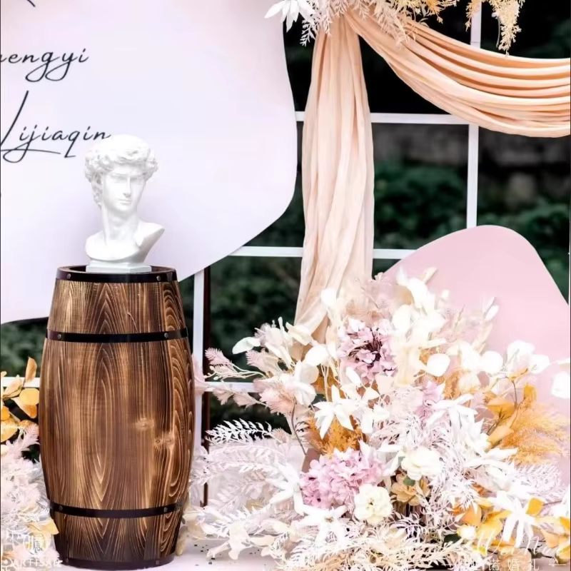 Décor rustique de baril de vin