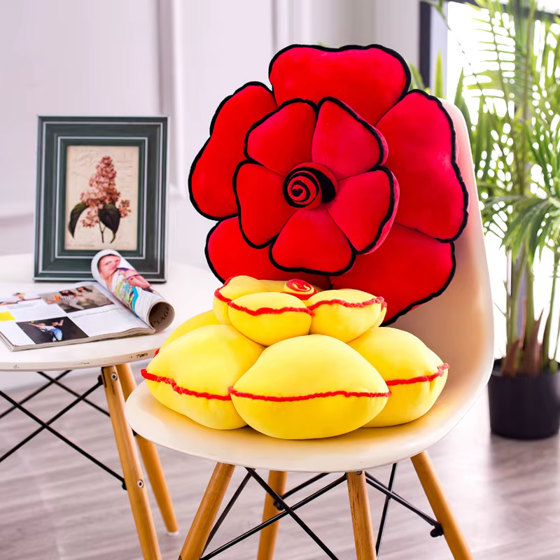 Grand coussin en forme de Rose, coussin décoratif pour sièges, canapé, intérieur de voiture, fleur, décoration de maison