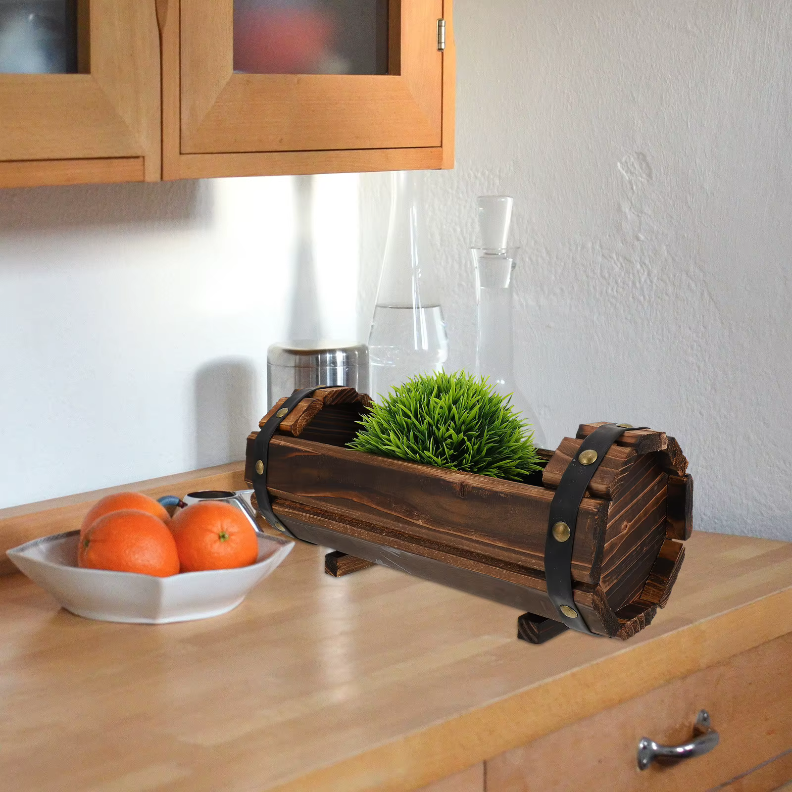 1 pièce - Jardinière vintage en bois massif anti-corrosion