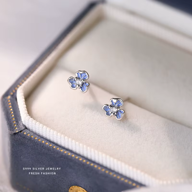 SOFTPIG réel 925 en argent Sterling Mini fleur Piercing boucles d'oreilles pour les femmes mignon bijoux fins accessoires minimalistes