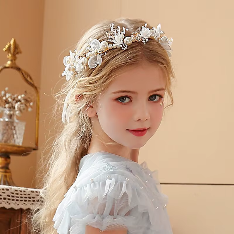 Serre-tête Fleur de Perle, Coiffe de Mariée, Couronne de Mariage pour Filles, Diadèmes et Couronnes Tendance, Coiffe en Cristal, Accessoires pour Cheveux
