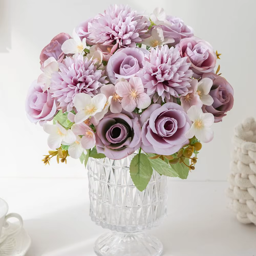 Fleur artificielle Soie hortensia rose de Haute Qualité Vacances Mariage nuptiale bouquet Accueil vase table BRICOLAGE cadeau scrapbook Décoration