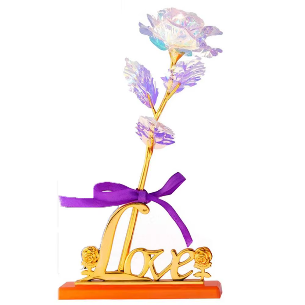Feuille d'or sûre Rose fleur feuille d'or Rose fleur artificielle Rose fleur Simulation feuille d'or Rose pendentif décor à la maison