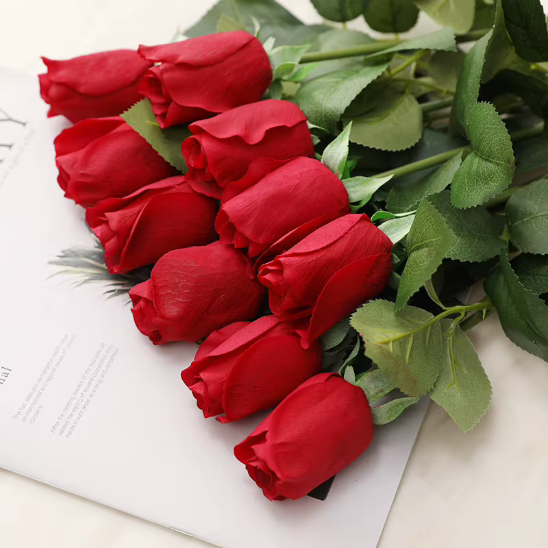 12/15 pièces de fleurs artificielles au toucher réel