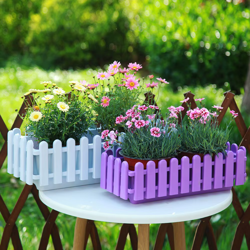 Pots de fleurs rectangulaires portables