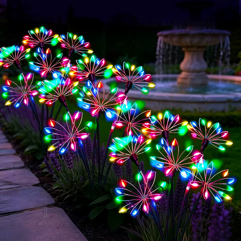 Lampes solaires LED en forme de fleur
