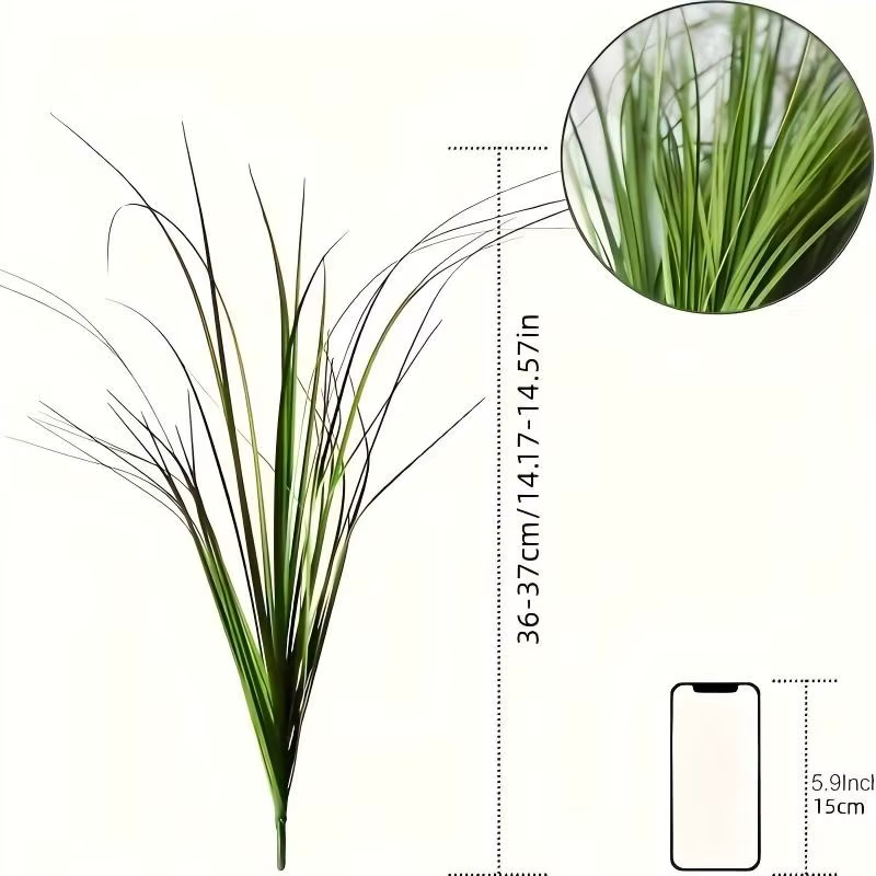 10 plantes vertes artificielles - Herbe d'oignon en résine adaptée à la décoration intérieure/extérieure - Peut être utilisée pour les décorations de mariages et de fêtes