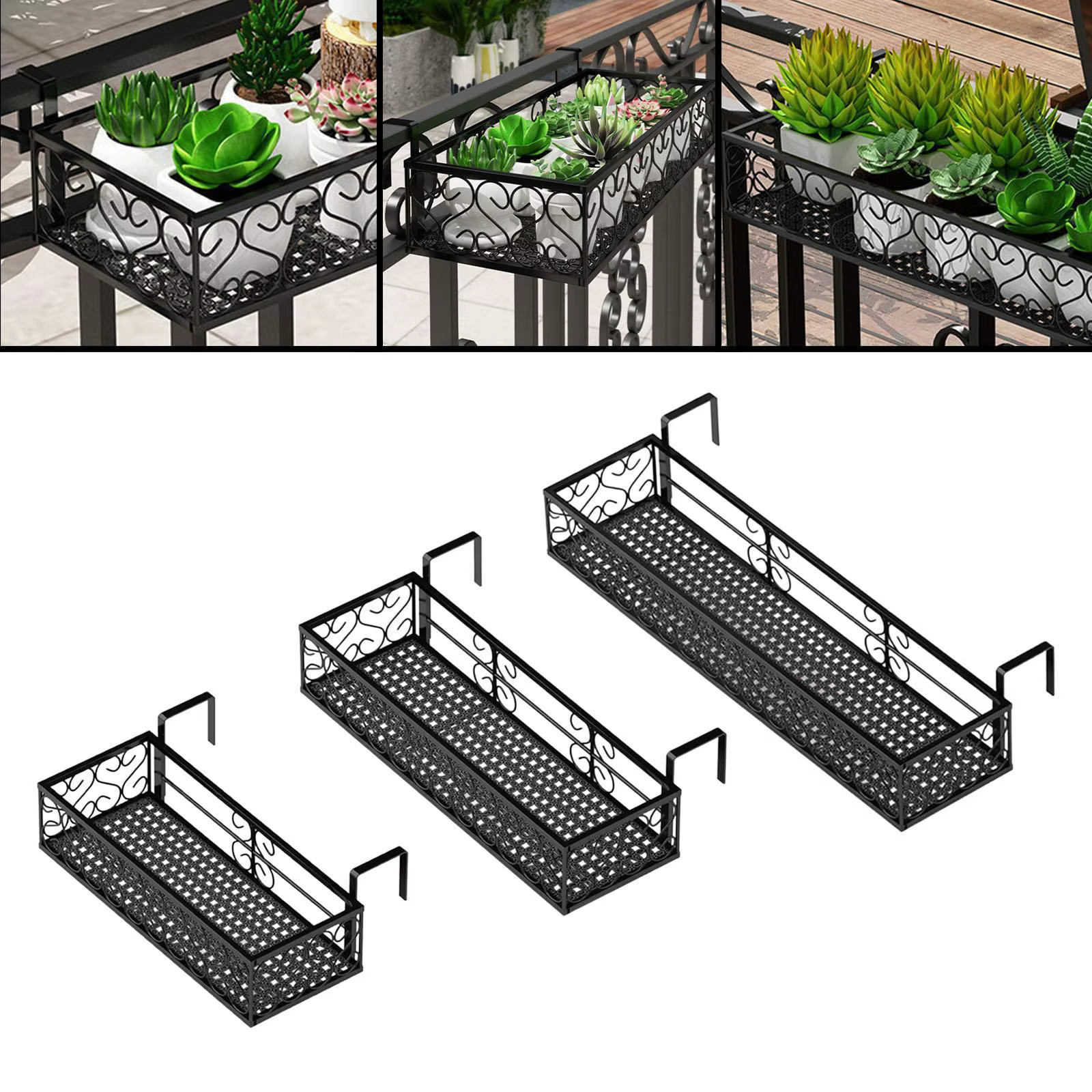 Présentoir de jardinière de garde-corps pour balcon