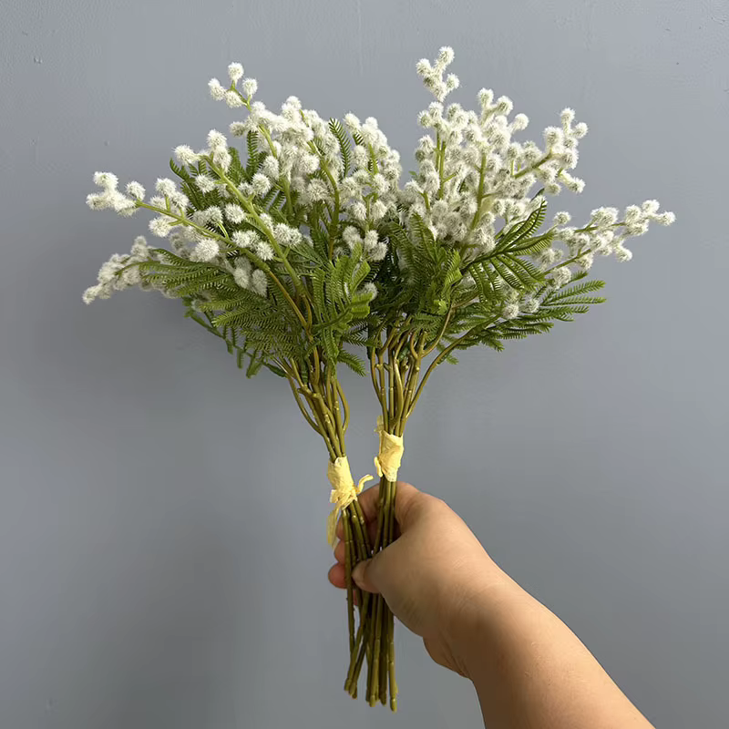 Bouquet de fleurs artificielles flocage de haricots d'acacia