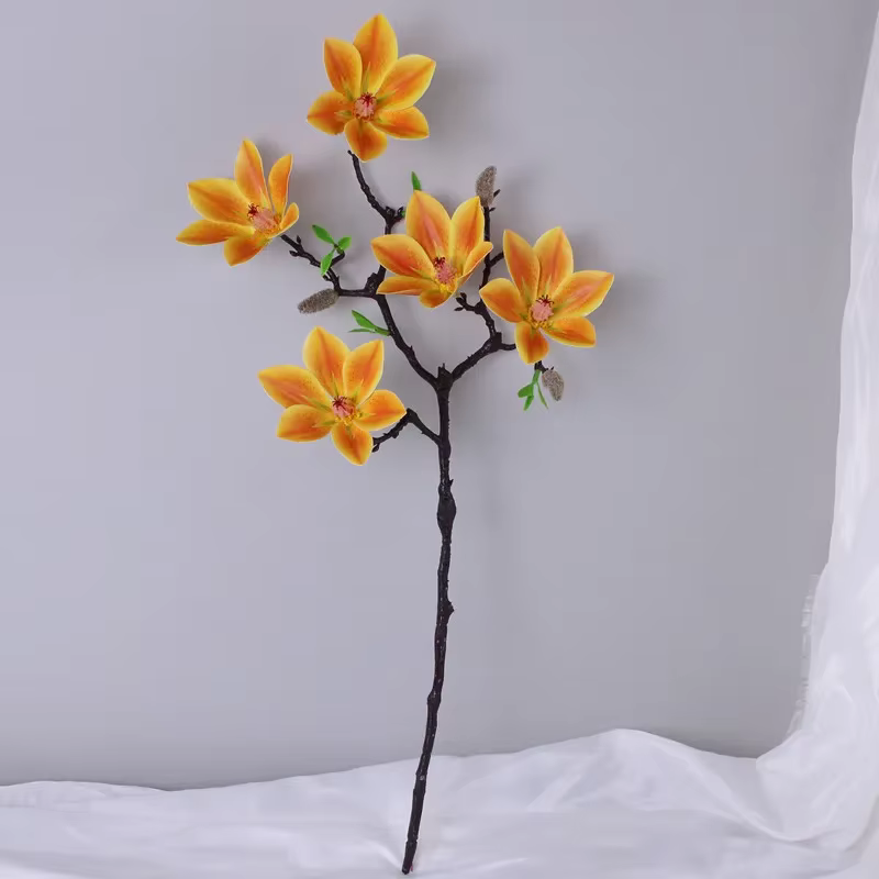 Fleurs Artificielles Magnolia en PU pour Décoration de Maison
