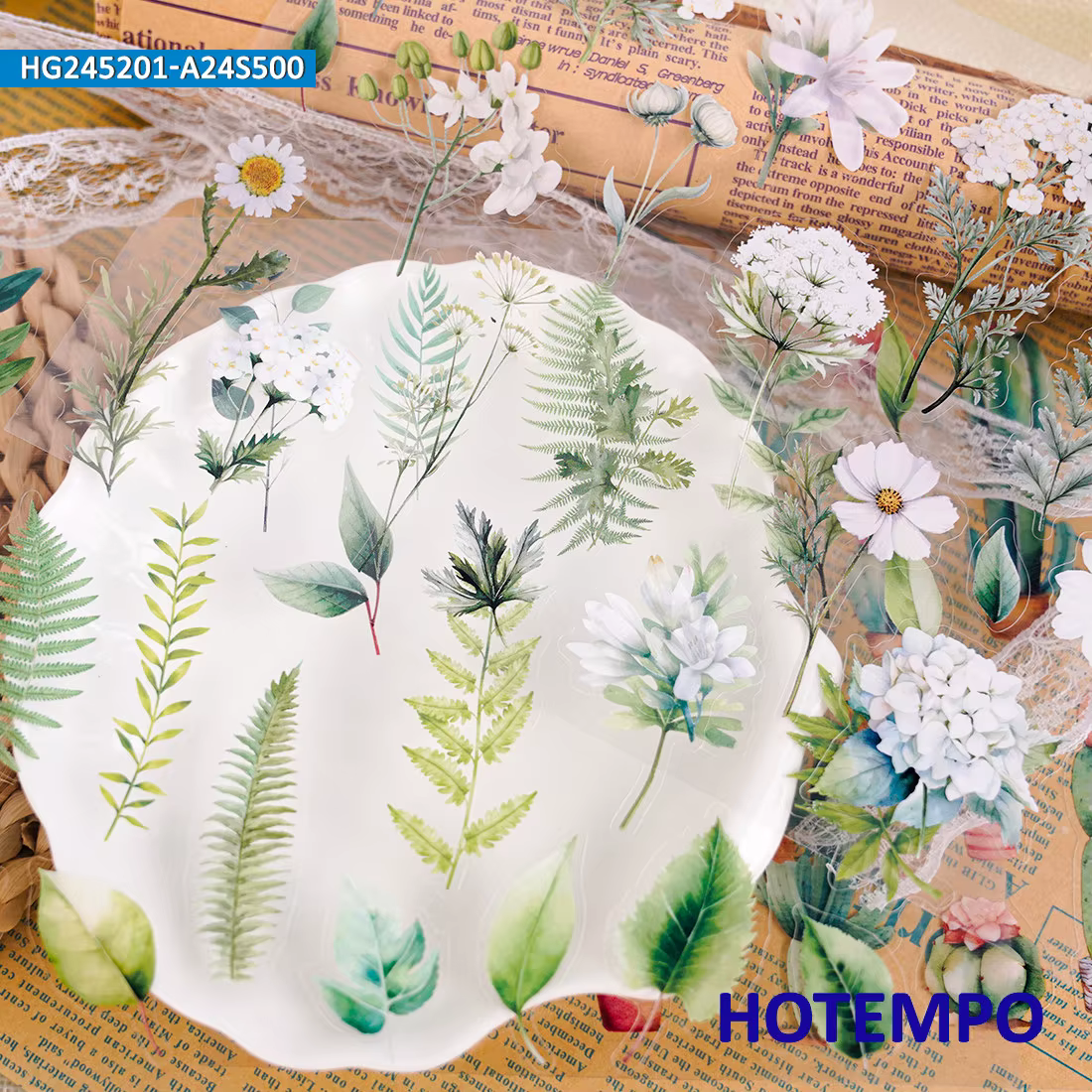Pack d’autocollants de fleurs de plantes