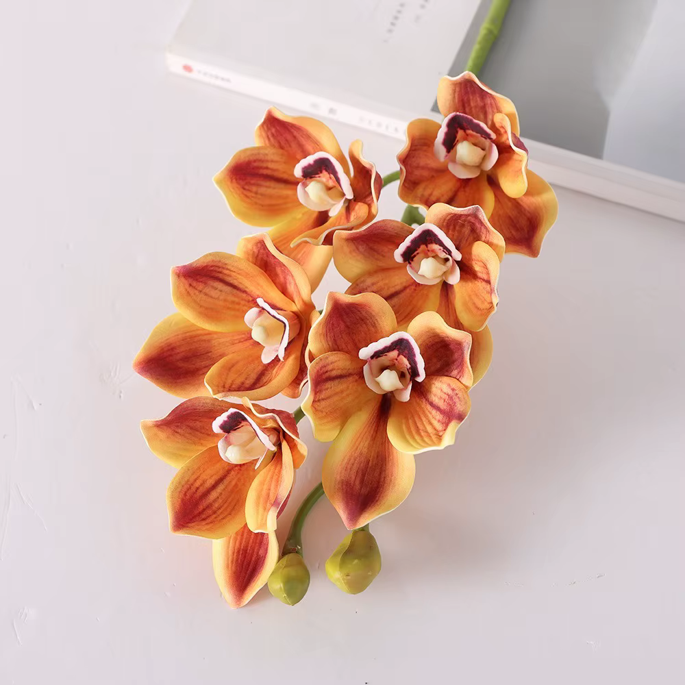 6 têtes d'orchidées artificielles Papilio
