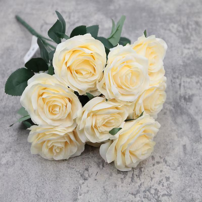 Rose bleue fleur artificielle 10 têtes grand Bouquet fleurs artificielles Roses