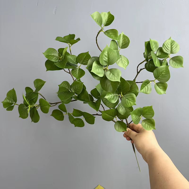 8 pièces de feuilles de Sapium Sebiferum artificielles en plastique