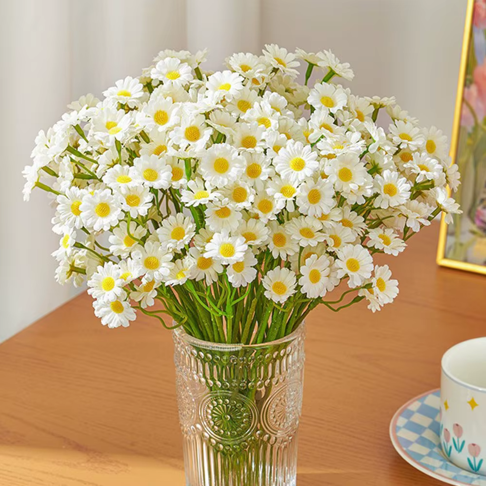 12-48 pièces de fleurs artificielles en forme de marguerite