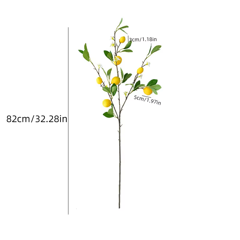 Branche de fruits de citron de luxe avec feuilles vertes