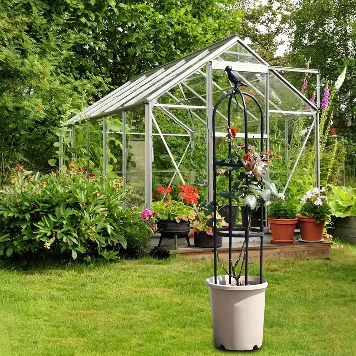 Support pour plantes en treillis de jardin