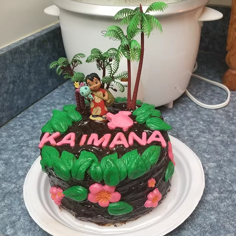 Décoration de Gâteau en Forme de Palmier avec Noix de Coco