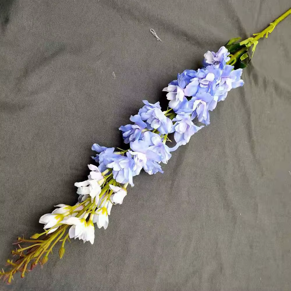 Branche de fleur de Delphinium artificielle avec longue tige simulée plante