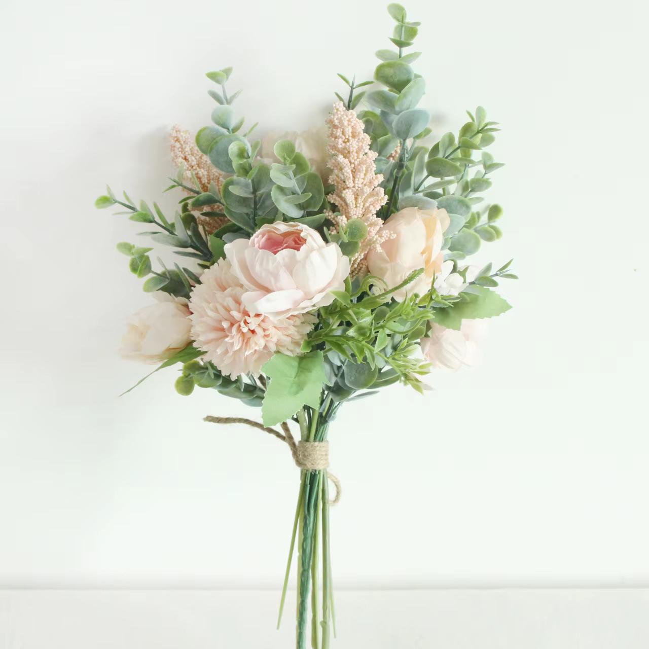 Pivoine Rose fleurs artificielles décor de mariage Eucalyptus mariée tenant Bouquet fête de noël organiser soie