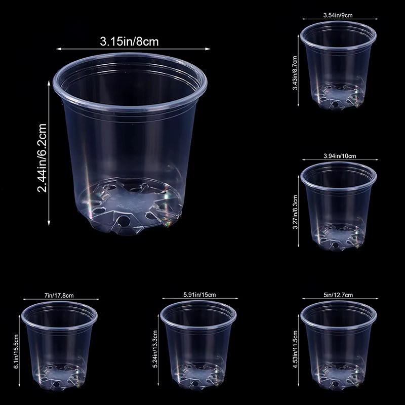 Pot de fleurs en plastique Transparent