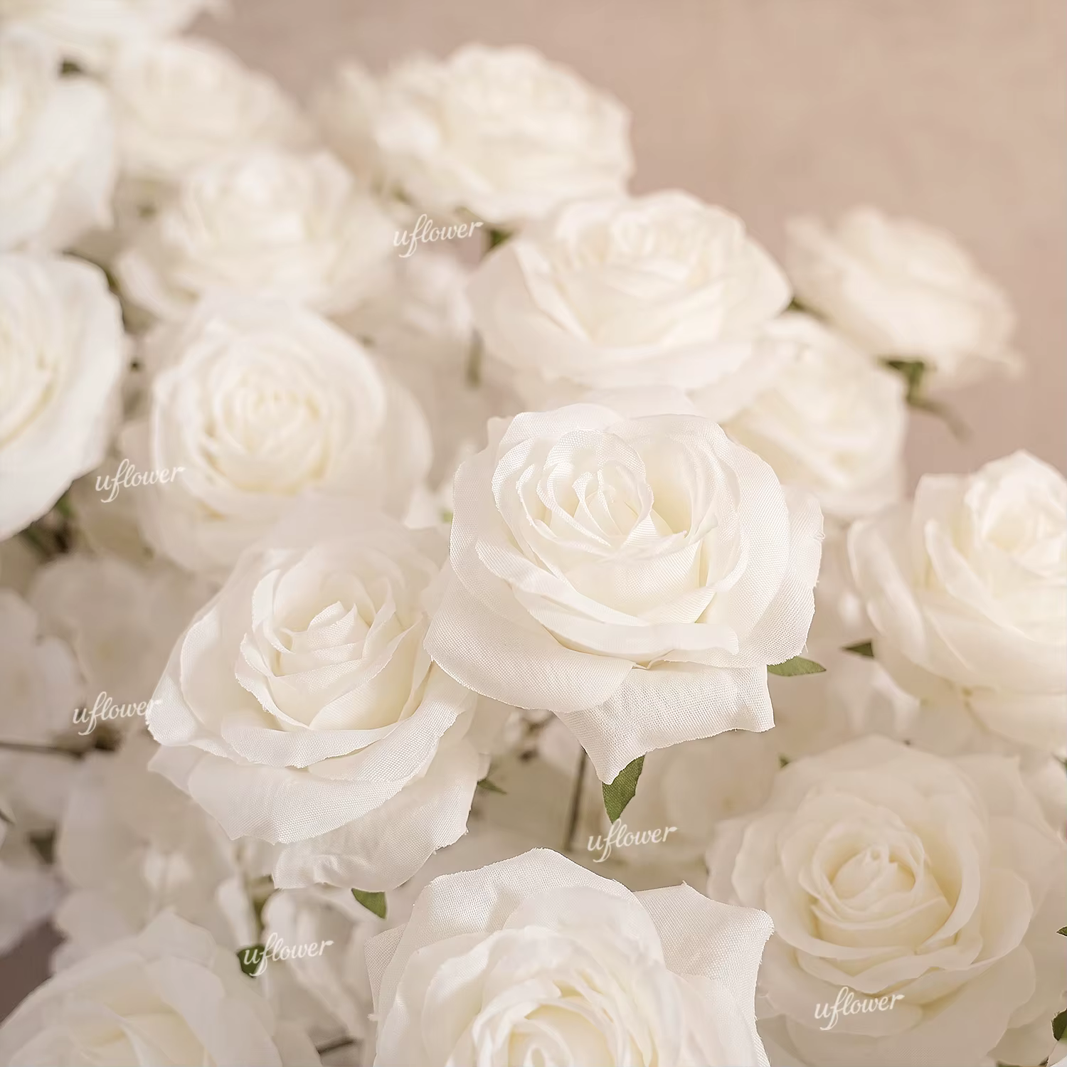 Uflower Rose blanche de luxe de 2 m pour arrangements de mariage