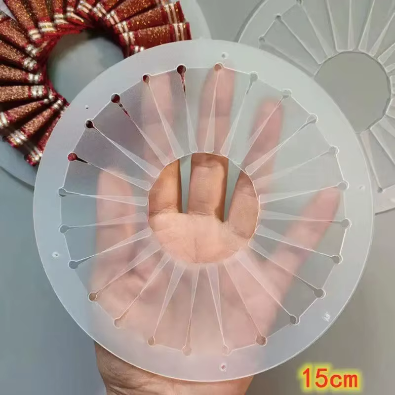 Outil de fabrication de rosettes en ruban transparent DIY de 9 cm, 12 cm, 15 cm, pour figurines de table et fleurs en ruban
