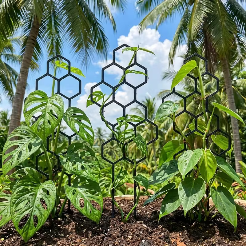 Deux supports pour plantes grimpantes en nid d'abeille de 14