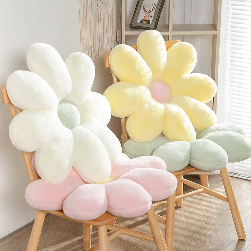 60 cm mignon marguerite fleur oreiller chambre canapé tournesol en forme de coussin Girly doux chaise siège dos coussins belles fleurs peluches