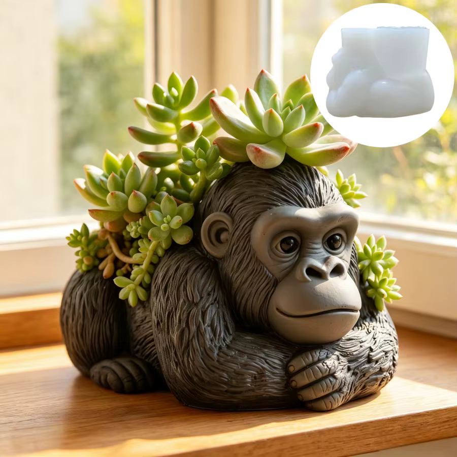 Moule en silicone pour pot de fleurs en résine