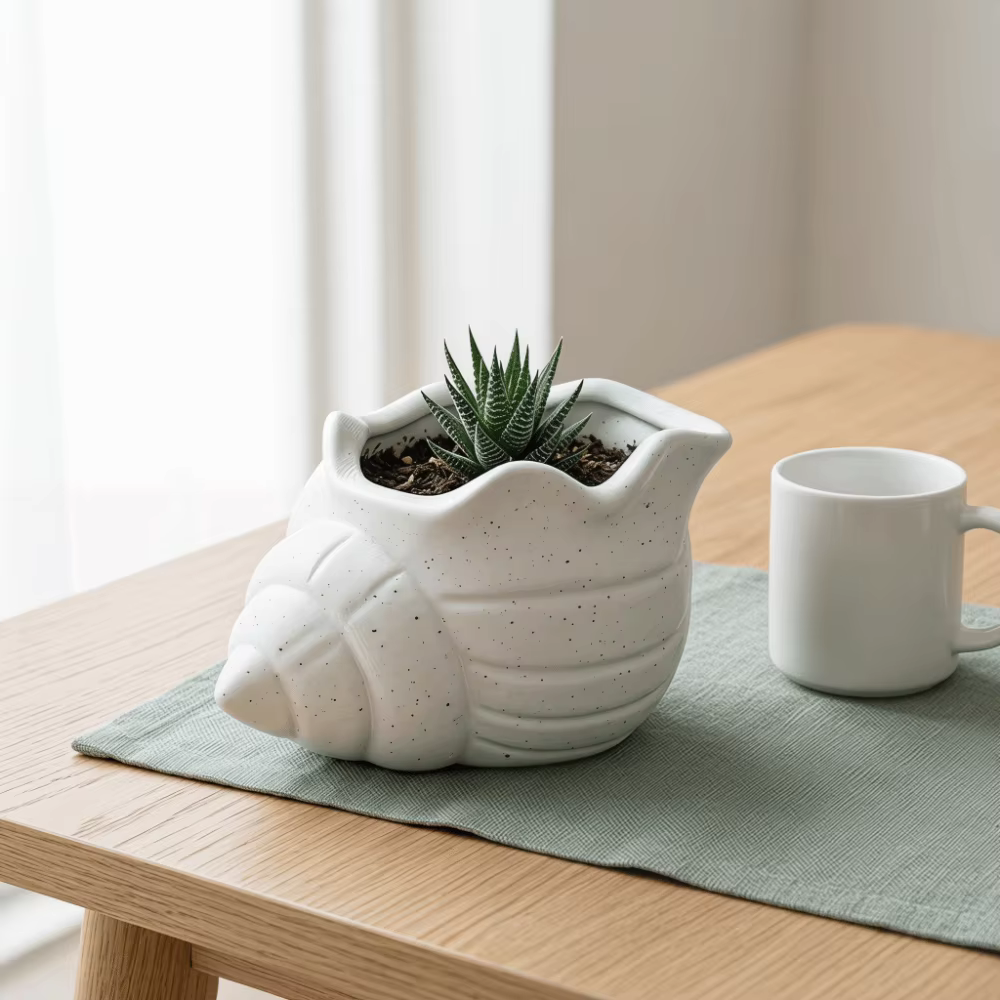 Pot de fleurs amusant en forme de coquillage imprimé en 3D