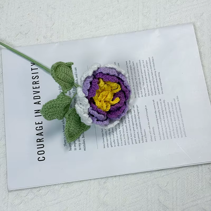 Fleur de pivoine au crochet