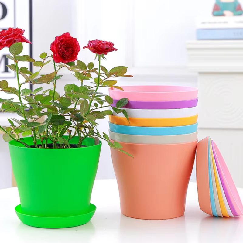 Pot de fleurs multicolore pour plantes