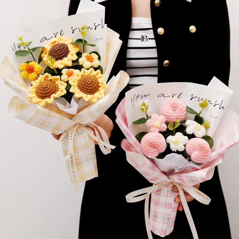 Bouquet de fleurs au crochet