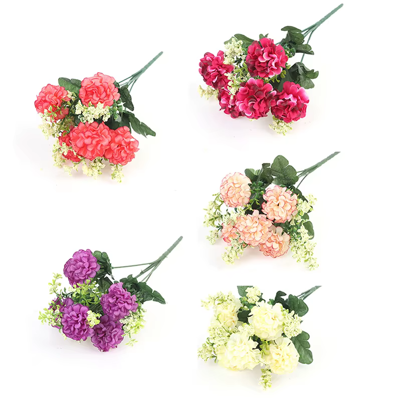 1 Bouquet d'hortensia en soie