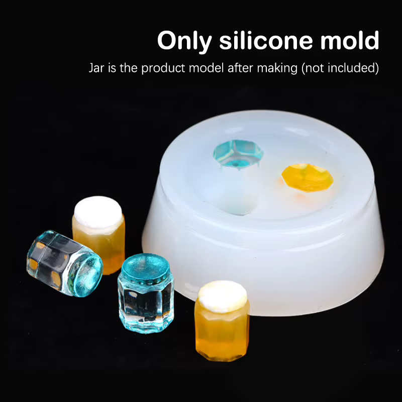Mini moule en silicone DIY pour maison de poupée 1:12, pour canettes de boisson, pots de miel, bouteilles de boisson, décoration de maison de poupée (seul le moule)