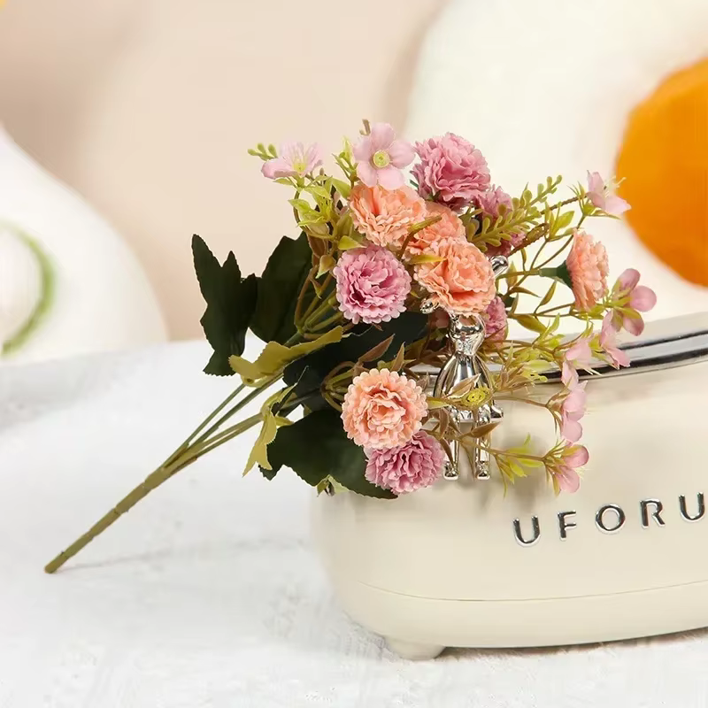 Bouquet de fleurs artificielles en soie lilas